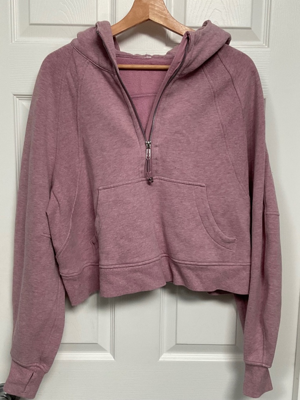 Heather Pink Cropped Oversized Lululemon Scuba Hoodie (oversized medium)